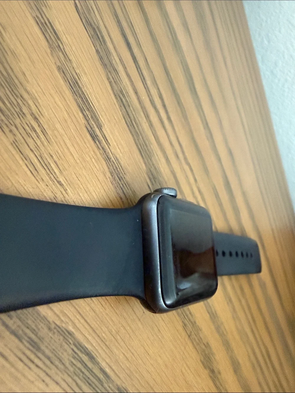 Black apple series 3 Smartwatch with Black Silicone Band - Electronics Wearable
